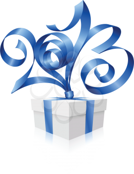 Royalty Free Clipart Image of a New Year Present