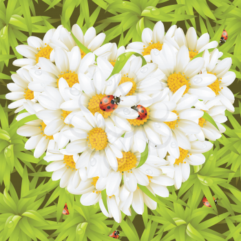 Royalty Free Clipart Image of a Flowers making a Heart