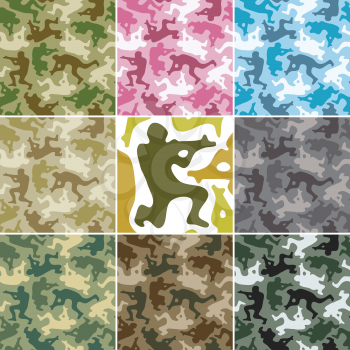 Royalty Free Clipart Image of Camouflage and a Man