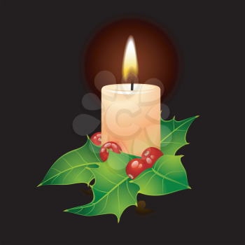 Royalty Free Clipart Image of a Christmas Candle