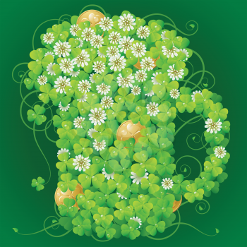 Royalty Free Clipart Image of a Clover Beer Mug