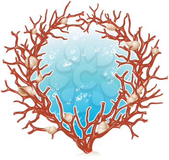 Royalty Free Clipart Image of a Red Coral
