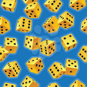 Royalty Free Clipart Image of Yellow Dice 
