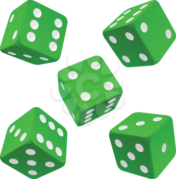 Royalty Free Clipart Image of Green Dice