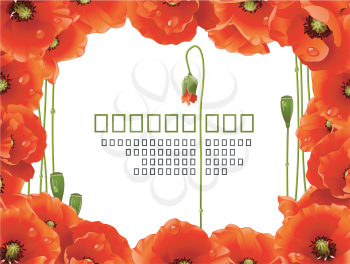 Royalty Free Clipart Image of a Poppy Frame