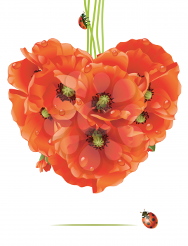 Royalty Free Clipart Image of a Poppy Heart