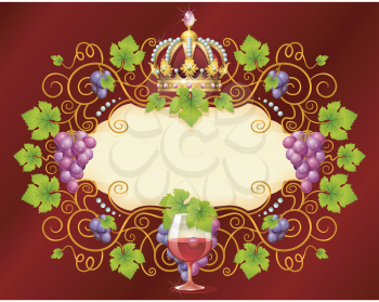 Royalty Free Clipart Image of a Wine Frame
