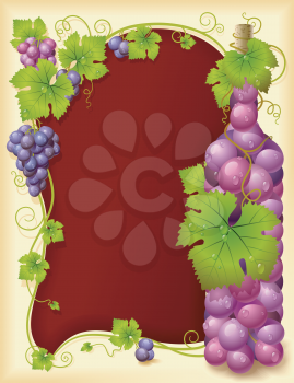Royalty Free Clipart Image of a Wine Frame
