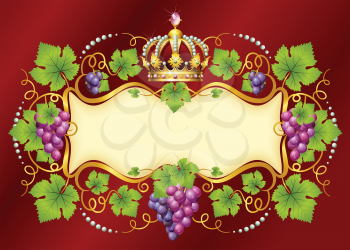 Royalty Free Clipart Image of a Grape Banner