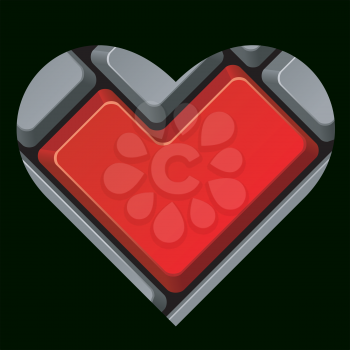 Royalty Free Clipart Image of a Keyboard Heart