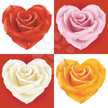 Royalty Free Clipart Image of Rose Hearts