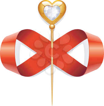 Royalty Free Clipart Image of a Heart Wand