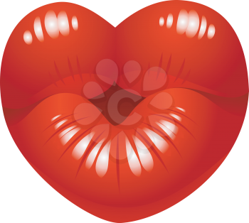 Royalty Free Clipart Image of a Kiss Heart