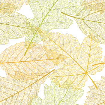 Royalty Free Clipart Image of a Seamless Leaf Background