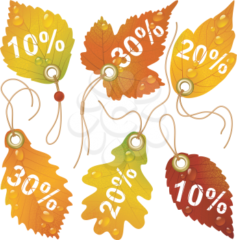 Royalty Free Clipart Image of a Leaf Percentage Tags