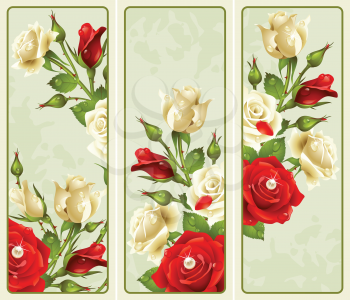 Royalty Free Clipart Image of Rose Elements