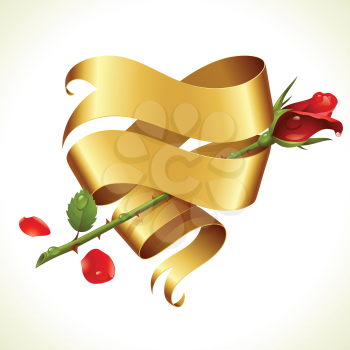 Royalty Free Clipart Image of a Ribbon Heart