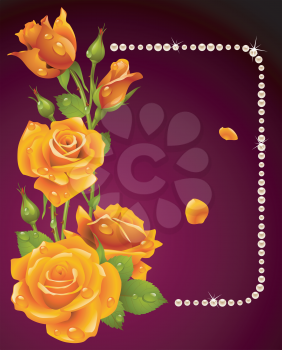Royalty Free Clipart Image of a Rose Frame Element
