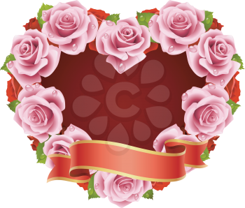 Royalty Free Clipart Image of a Pink Heart Frame