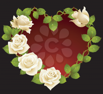 Royalty Free Clipart Image of a Floral Heart