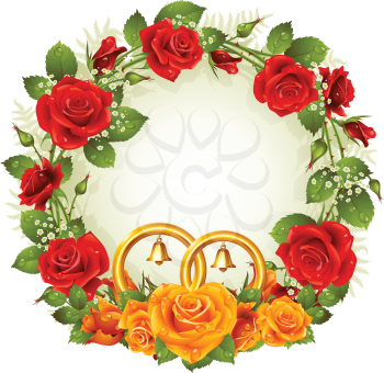 Royalty Free Clipart Image of a Wedding wreath