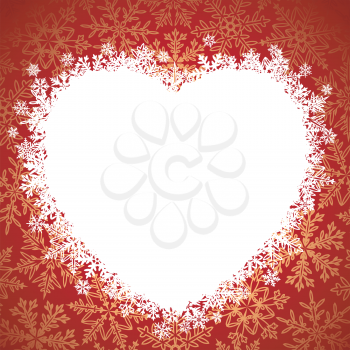 Royalty Free Clipart Image of a Winter Heart