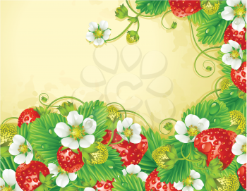 Royalty Free Clipart Image of a Strawberry Frame