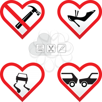 Royalty Free Clipart Image of Hearts with Images