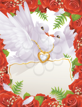 Royalty Free Clipart Image of a Love Dove Background