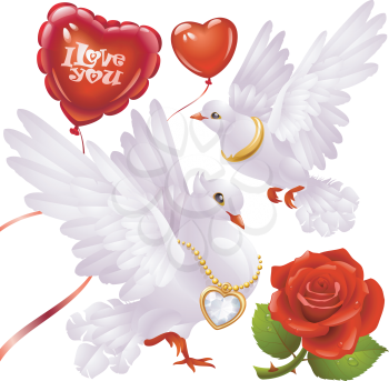 Royalty Free Clipart Image of Valentines Elements