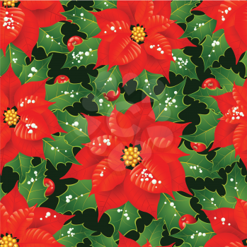 Royalty Free Clipart Image of a Poinsettia Background