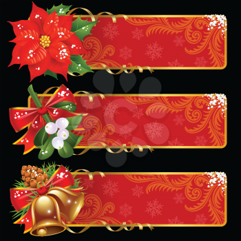 Royalty Free Clipart Image of a Christmas Banners
