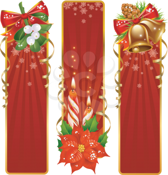 Royalty Free Clipart Image of Christmas Banners