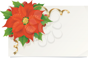 Royalty Free Clipart Image of a Poinsettia Card