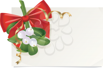 Royalty Free Clipart Image of a Mistletoe Card