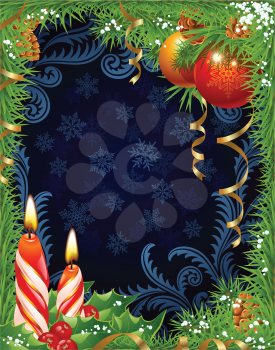 Royalty Free Clipart Image of a Holiday Frame