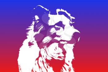 Royalty Free Clipart Image of an Abstract Colorful Dog
