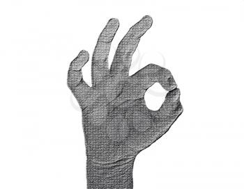 Royalty Free Clipart Image of a Hand Gesture