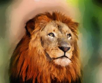 Royalty Free Photo of a Painting of a Lion