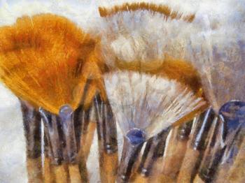 Royalty Free Photo of an Oil Painting of Brushes