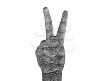 Royalty Free Photo of a Person Giving a Peace Sign