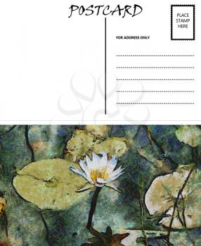 Royalty Free Photo of a Water Lily Postcard