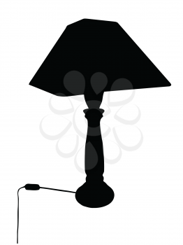 Vector Illustration of Bed Lamp Silhouette Isolation 