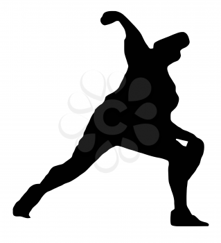 Sport Silhouette - Baseball Pitcher throwing ball
