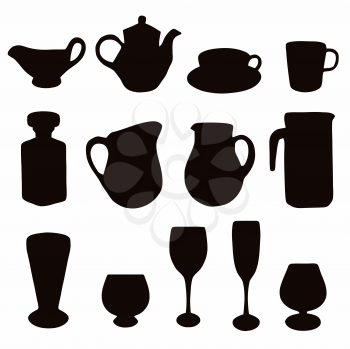 Various glassware silhouettes