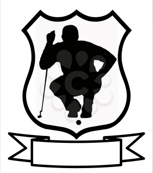 Golf Sport Emblem Badge Shield Logo Insignia Coat of Arms