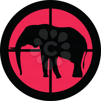 In the scope series – Elephant in the crosshair of a gun’s telescope. Can be symbolic for need of protection, being tired of, intolerance or being under investigation.
