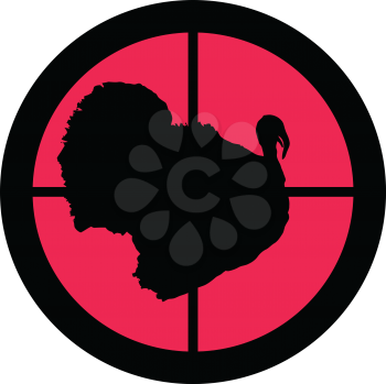 In the scope series – Turkey in the crosshair of a gun’s telescope. Can be symbolic for need of protection, being tired of, intolerance or being under investigation.
