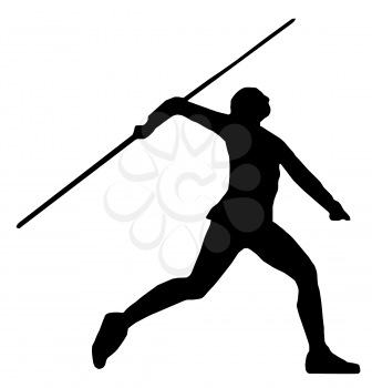 Isolated Image of a Male or Female Javelin Thrower