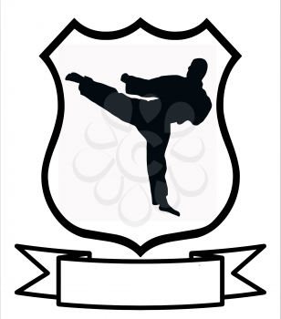 Karate Sport Emblem Badge Shield Logo Insignia Coat of Arms